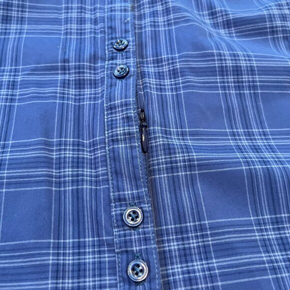 REI Vented S/S Camp Shirt, Blue Plaid, Size XL - Picture 4 of 7
